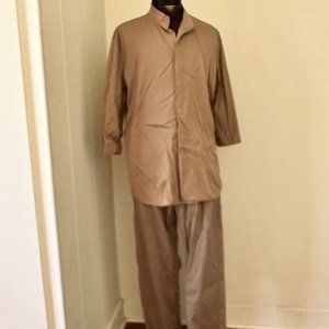 Cos Mid Sleeve Button Down Shirt and Pants Monochromatic Matching Set, Size XL